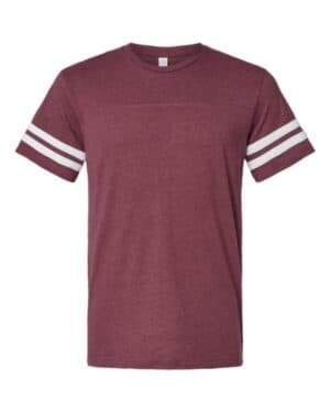 VINTAGE BURGUNDY/ WHITE Lat 6937 football fine jersey tee