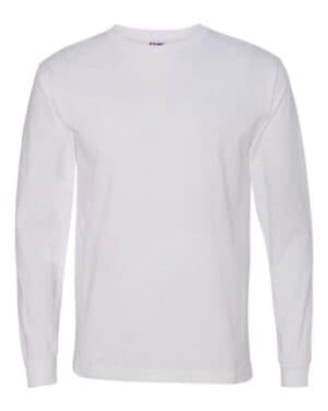 WHITE Bayside 5060 usa-made long sleeve t-shirt