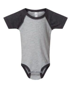 VINTAGE HEATHER/ VINTAGE SMOKE Rabbit skins 4430 infant baseball fine jersey bodysuit