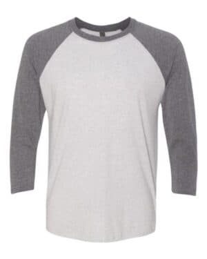 PREMIUM HEATHER SLEEVES/ HEATHER WHITE BODY Next level 6051 triblend three-quarter raglan t-shirt