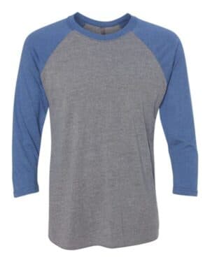 VINTAGE ROYAL SLEEVES/ PREMIUM HEATHER BODY Next level 6051 triblend three-quarter raglan t-shirt
