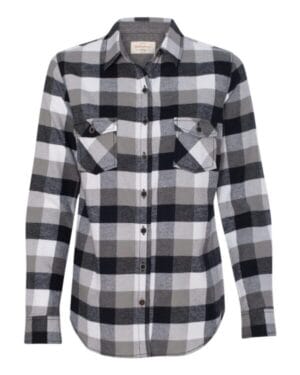 W164761 women's vintage brushed flannel long sleeve shirt