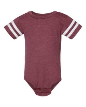 VINTAGE BURGUNDY/ WHITE Rabbit skins 4437 infant football fine jersey bodysuit