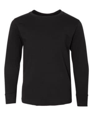 BLACK Lat 6201 youth fine jersey long sleeve tee