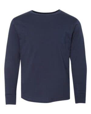 NAVY Lat 6201 youth fine jersey long sleeve tee