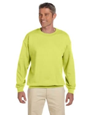 SAFETY GREEN Jerzees 4662 adult super sweats nublend fleece crew