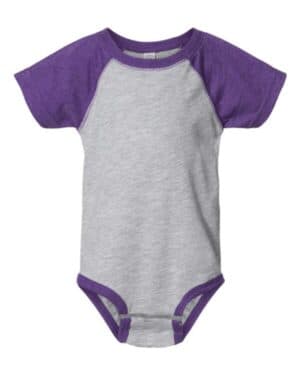 VINTAGE HEATHER/ VINTAGE PURPLE Rabbit skins 4430 infant baseball fine jersey bodysuit