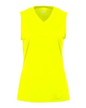 SAFETY YELLOW Badger 4163 women's b-core sleeveless t-shirt