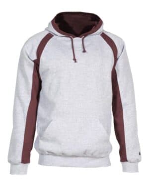 OXFORD/ MAROON Badger 1262 hook hooded sweatshirt