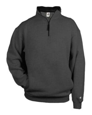 CHARCOAL Badger 1286 quarter-zip fleece pullover