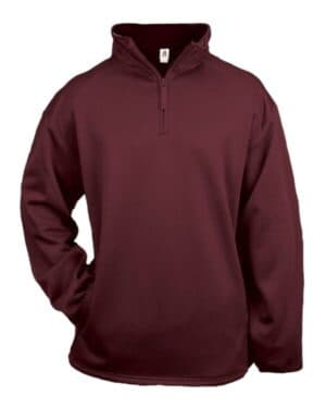 MAROON Badger 1480 performance fleece quarter-zip pullover