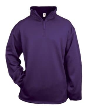 PURPLE Badger 1480 performance fleece quarter-zip pullover