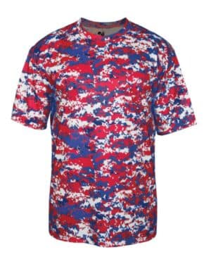 RED/ ROYAL DIGITAL Badger 4180 digital camo t-shirt