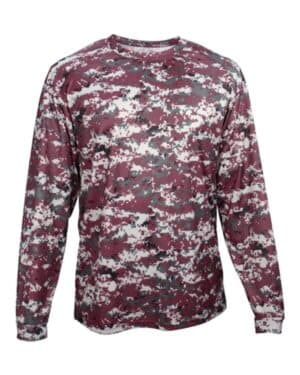MAROON DIGITAL Badger 4184 digital camo long sleeve t-shirt