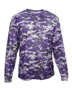 PURPLE DIGITAL Badger 4184 digital camo long sleeve t-shirt