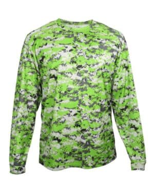 LIME DIGITAL Badger 4184 digital camo long sleeve t-shirt