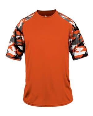 BURNT ORANGE/ BURNT ORANGE CAMO Badger 2141 youth camo sport t-shirt