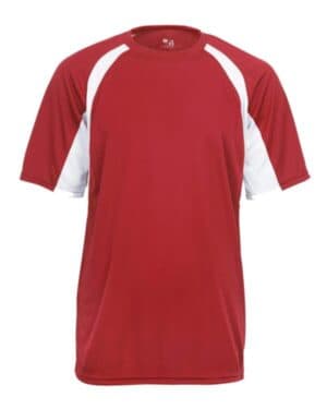 RED/ WHITE Badger 2144 youth b-core hook t-shirt