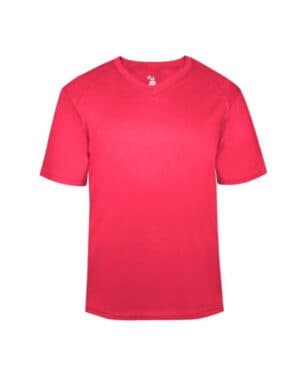 HOT CORAL Badger 2162 youth b-core v-neck t-shirt
