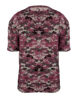 MAROON DIGITAL Badger 2180 youth digital camo t-shirt