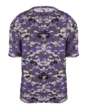 PURPLE DIGITAL Badger 2180 youth digital camo t-shirt