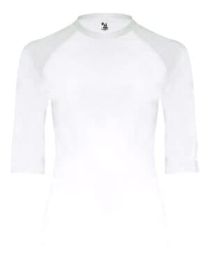 WHITE Badger 4627 pro-compression half-sleeve t-shirt