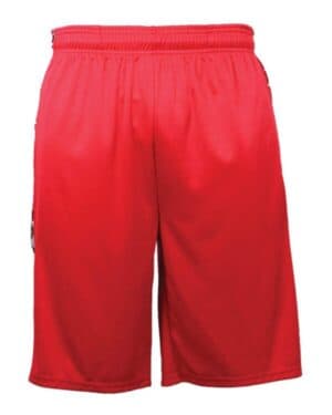 RED/ RED Badger 2189 youth digital camo panel shorts