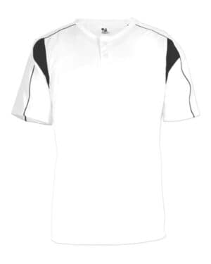 WHITE/ BLACK Alleson athletic 2937 youth b-core pro placket jersey