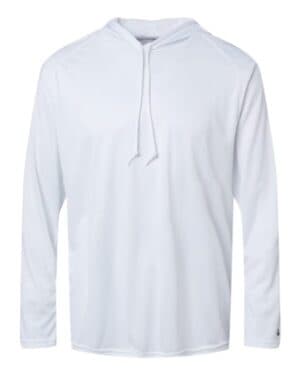 WHITE Badger 4105 b-core hooded long sleeve t-shirt