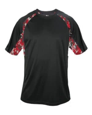 BLACK/ RED Badger 4140 hook digital t-shirt