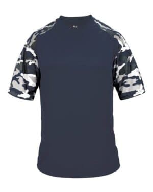 NAVY/ NAVY CAMO Badger 4141 camo sport t-shirt
