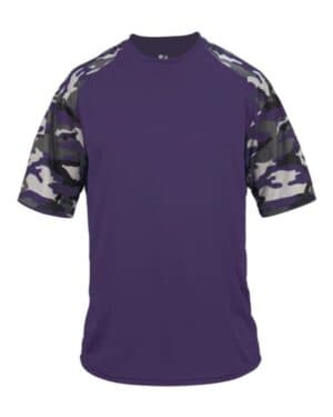PURPLE/ PURPLE CAMO Badger 4141 camo sport t-shirt