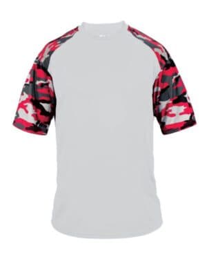 WHITE/ RED CAMO Badger 4141 camo sport t-shirt