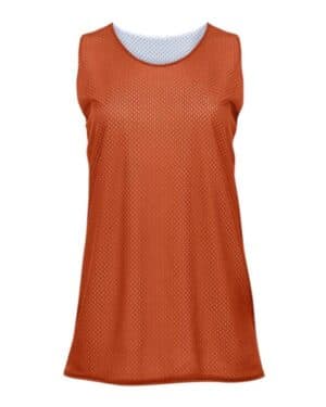 BURNT ORANGE WHITE Badger 8978 pro mesh women's reversible tank top