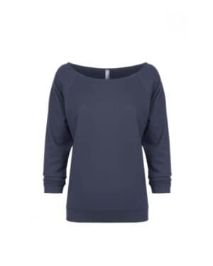 INDIGO 6951 women's terry raw edge three-quarter sleeve raglan