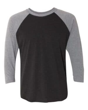 PREMIUM HEATHER SLEEVES/ VINTAGE BLACK BODY Next level 6051 triblend three-quarter raglan t-shirt