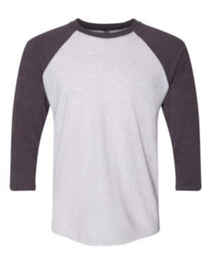 VINTAGE PURPLE SLEEVES/ HEATHER WHITE BODY Next level 6051 triblend three-quarter raglan t-shirt