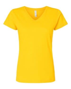 YELLOW Lat 3507 women's fine jersey v-neck tee