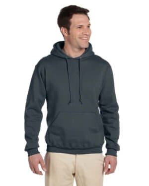 BLACK HEATHER 4997 adult super sweats nublend fleece pullover hooded sweatshirt