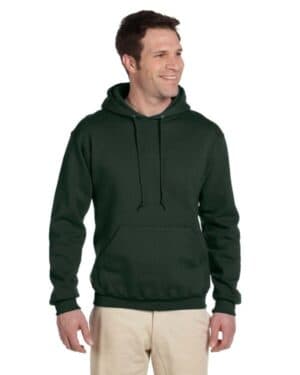 FOREST GREEN 4997 adult super sweats nublend fleece pullover hooded sweatshirt