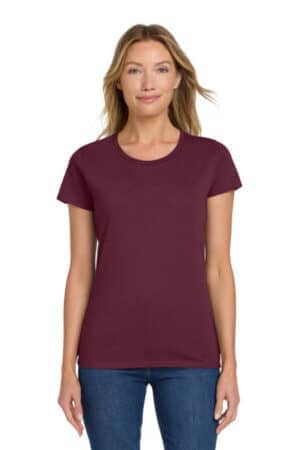 MAROON 5000L gildan women's heavy cotton 100% cotton t-shirt