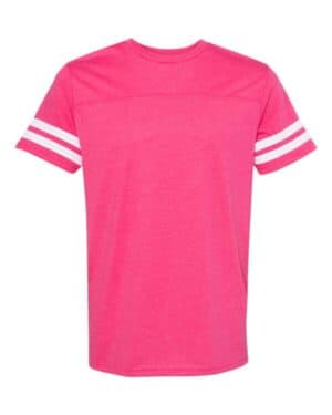 VINTAGE HOT PINK/ WHITE Lat 6937 football fine jersey tee