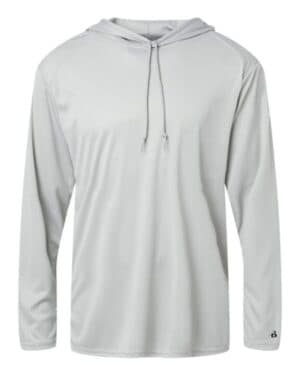 SILVER Badger 4105 b-core hooded long sleeve t-shirt