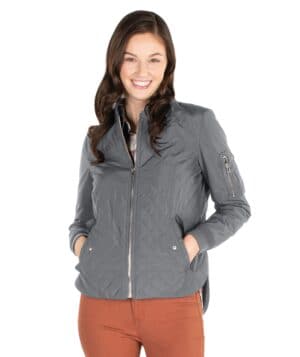 GREY Charles river 5027CR women's quilted boston flight jacket