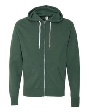 ALPINE GREEN AFX90UNZ unisex lightweight full-zip hooded sweatshirt