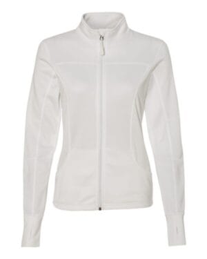 WHITE Independent trading co EXP60PAZ women's poly-tech full-zip track jacket