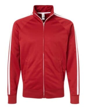 BRICK RED EXP70PTZ lightweight poly-tech full-zip track jacket