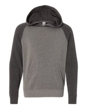 NICKEL/ CARBON PRM15YSB youth special blend raglan hooded sweatshirt