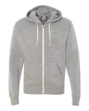 J america 8872 triblend full-zip hooded sweatshirt