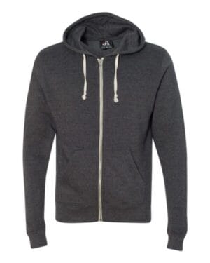 J america 8872 triblend full-zip hooded sweatshirt
